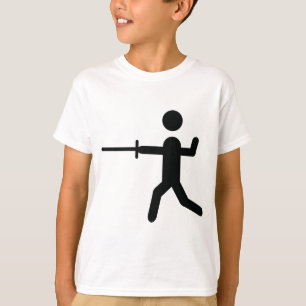 svart fäktningsymbollogotyp t shirt