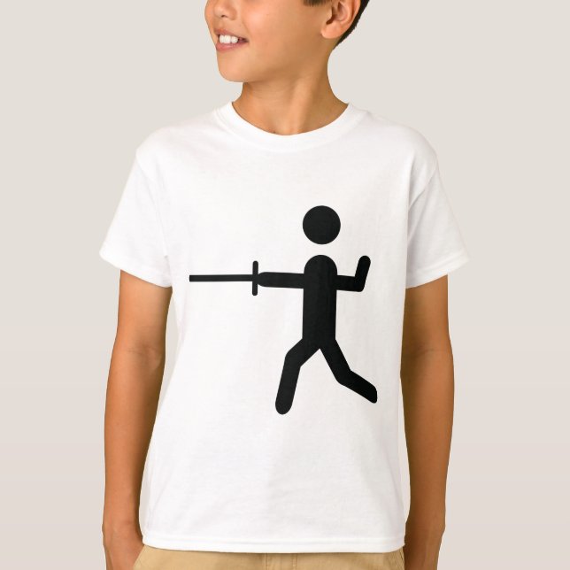 svart fäktningsymbollogotyp t shirt (Framsida)