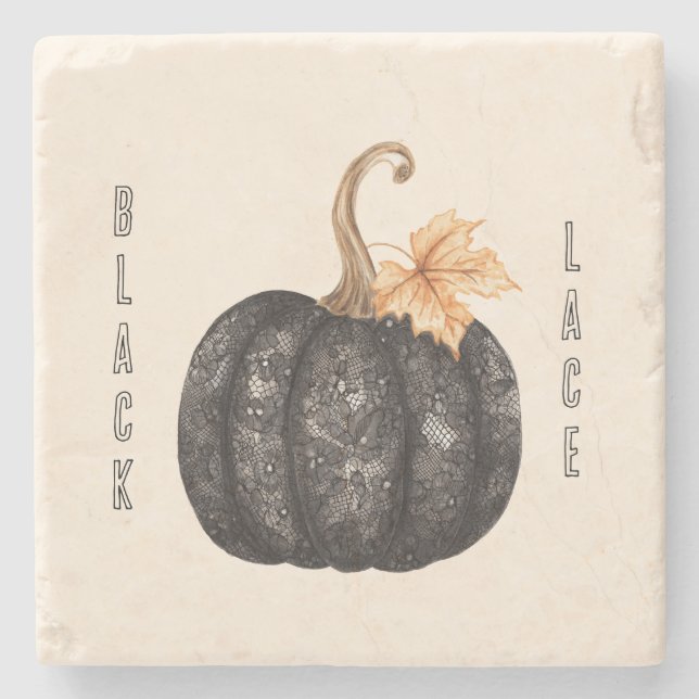 Svart falsk spets-pumpa stenunderlägg (Framsidan)