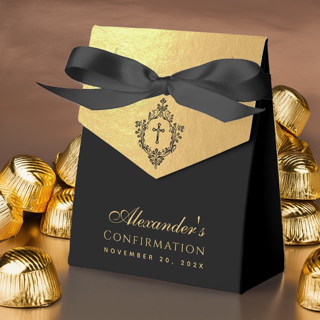 Svart falskt guld bekräftelsepresent presentaskar (Skapare uppladdad)