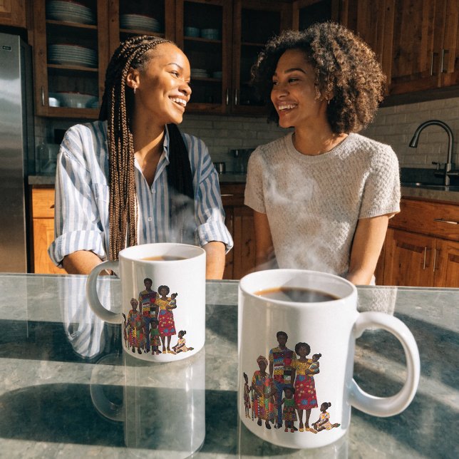 Svart familj kaffemugg för firande (Skapare uppladdad)
