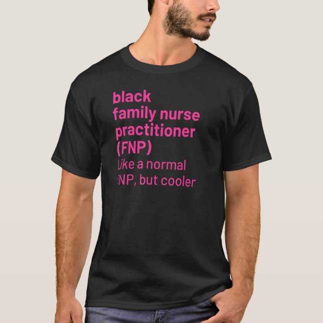 Svart familjens sjuksköterskefrekvensdefinition t shirt (Framsida)