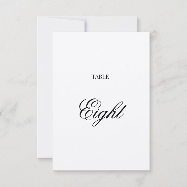 Svart fancy script kalligrafi kraft bordskort (Framsida)