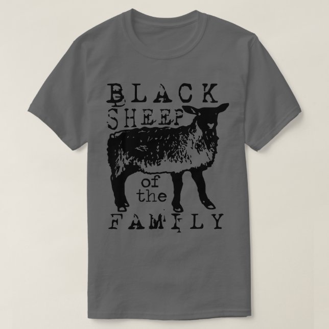 Svart får av familjen t shirt (Design framsida)