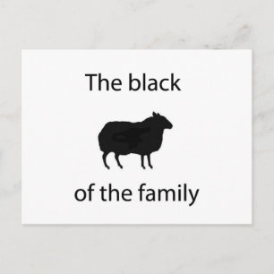 Svart får av familjen vykort