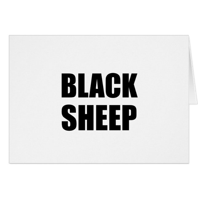Svart får hälsningskort (Framsidan Horizontal)