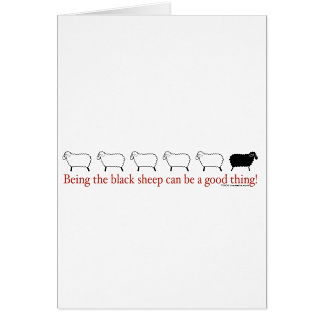 Svart får hälsningskort (Framsidan)