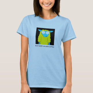 Svart får i blont bekläda t-shirt