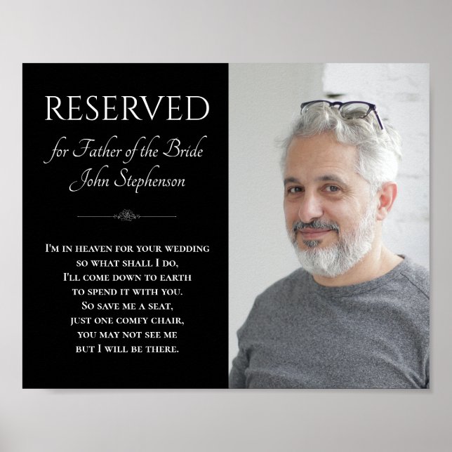 Svart Far i Bride in Heaven Photo Bröllop Poster (Framsidan)