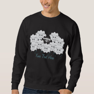 Svart får i familjen sweatshirt