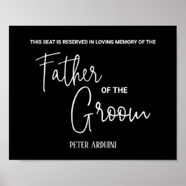 Svart Far i Groom Memorial Seat Bröllop Poster