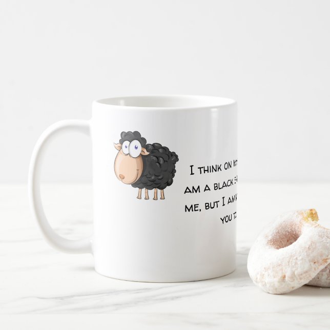 Svart får, inte varg kaffe mugg (Med munk)