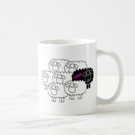 Svart får (kärlek) kaffemugg