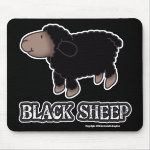 Svart får Mousepad Musmatta