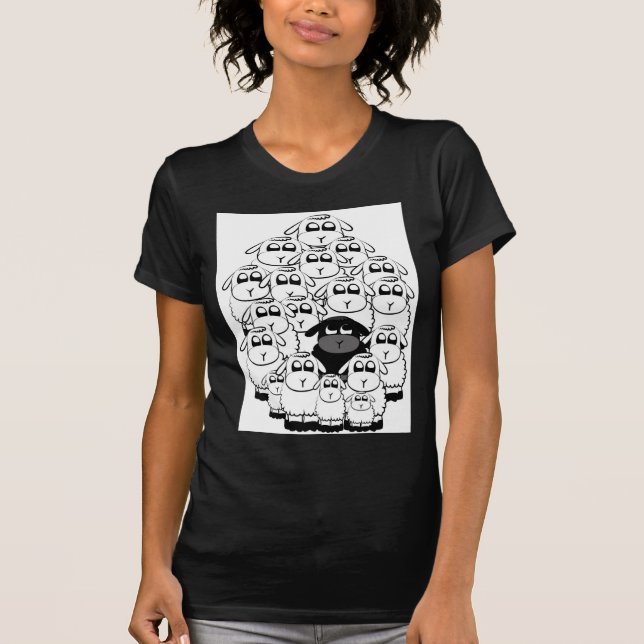 Svart får t-shirt (Framsida)