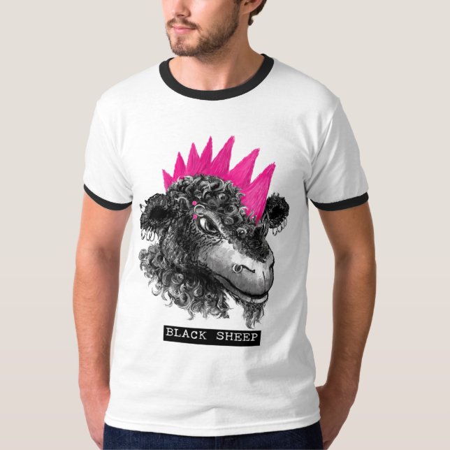 Svart får t-shirt (Framsida)
