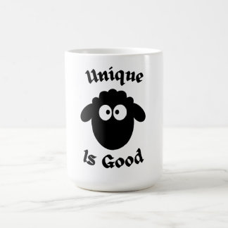 Svart får: Unik är bra Kaffemugg