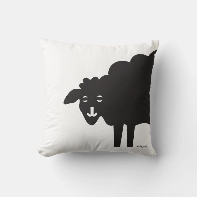 Svart får Vin Land Pillow Kudde (Framsida)