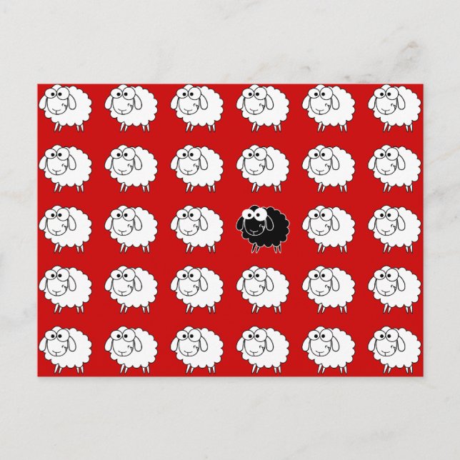 Svart får vykort (Framsida)