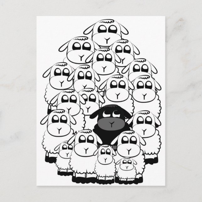 Svart får vykort (Framsida)