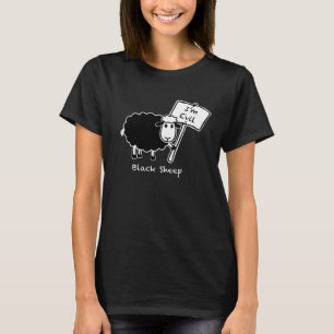 Svart fårdamer t shirt