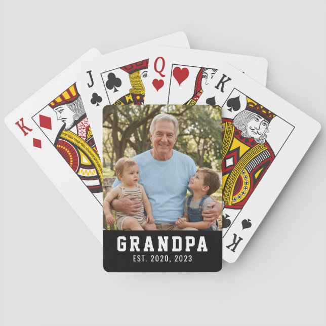 Svart farfar etablerat foto  casinokort (Baksidan)