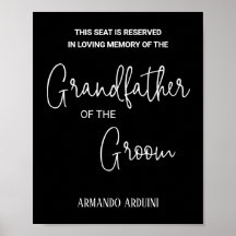 Svart farfar till Groom Memorial Bröllop