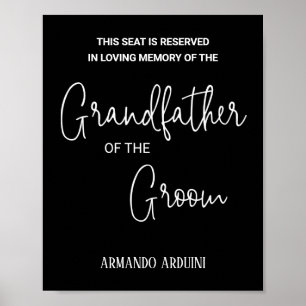 Svart farfar till Groom Memorial Bröllop Poster