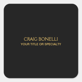 Svart Färg med enkelt Guld, modern minimalistisk Fyrkantigt Klistermärke