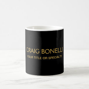 Svart Färg med enkelt Guld, modern minimalistisk Kaffemugg