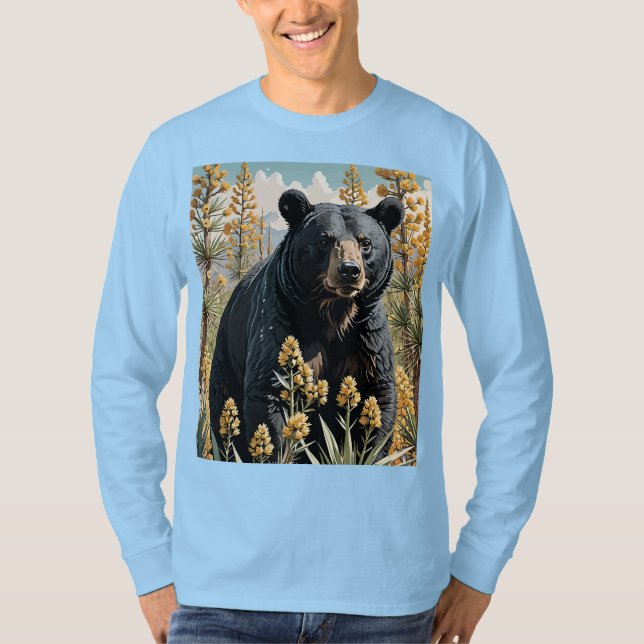 Svart Färgad, omgiven av Yucca-blomman 4 T Shirt (Framsida)