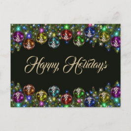 Svart färgade julprydnadsföremål vykort