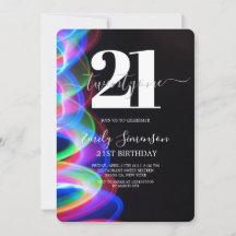 Svart färgfull minimalistisk 21:a födelsedag