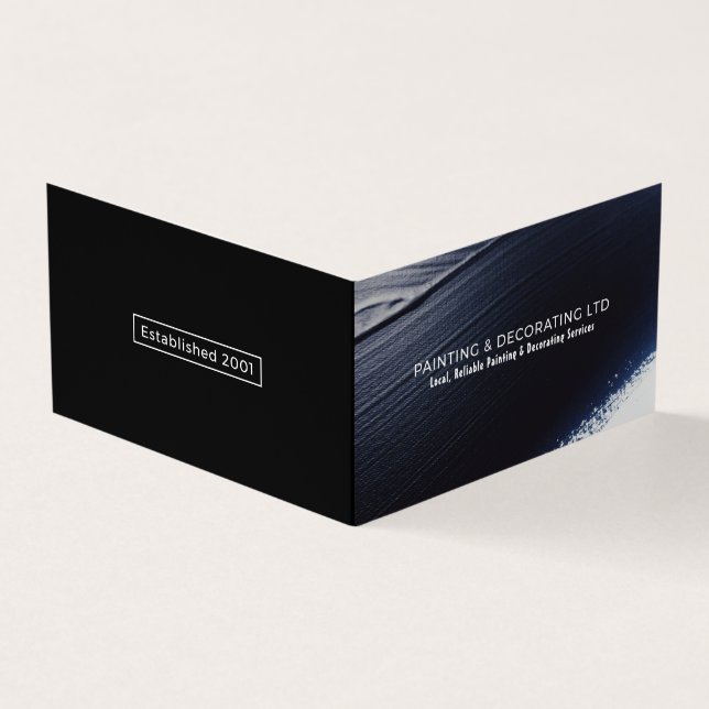 Svart färglinje, målare och dekorator-foto visitkort (Utsida)