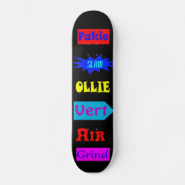 Svart färglös Ollie Fakie Skateboard-term Skateboard Bräda 20 Cm
