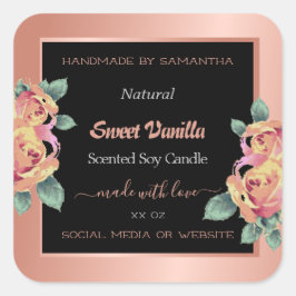 Svart färglös produktförpackningsetikett ro Guld Fyrkantigt Klistermärke