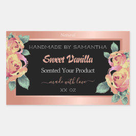 Svart färglös produktförpackningsetikett ro Guld Rektangulärt Klistermärke