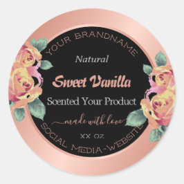 Svart färglös produktförpackningsetikett ro Guld Runt Klistermärke