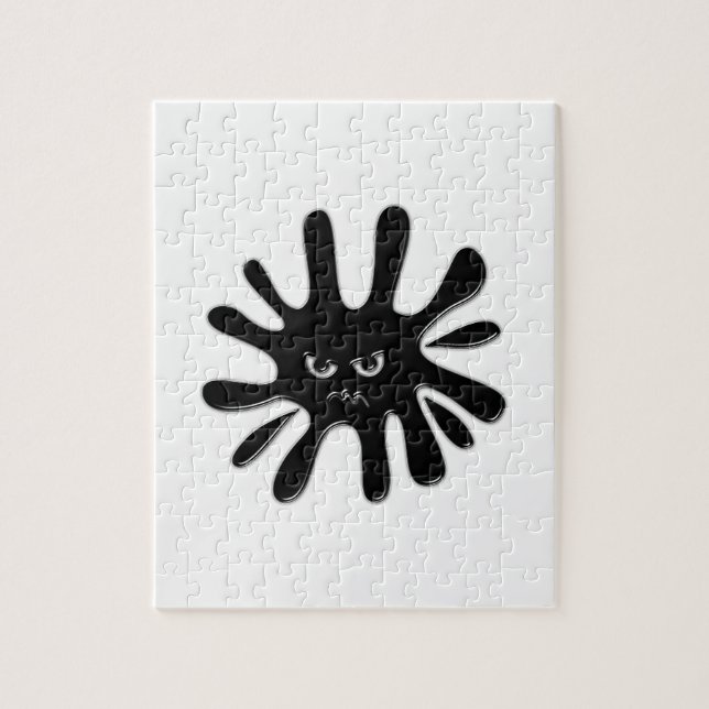 Svart färgplatta för arg pussel (Vertikal)