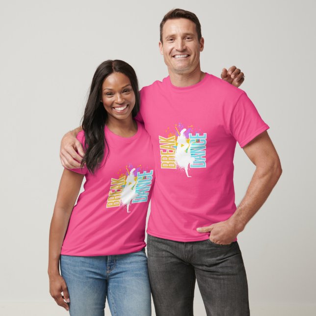 Svart & Färgrik Dans Hipster Parti T-Shirt (Unisex)