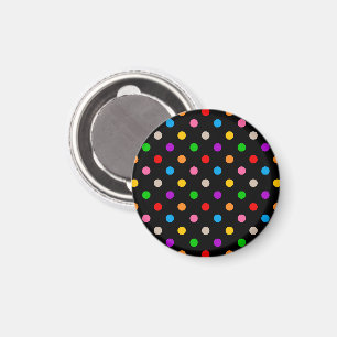 Svart Färgrik Regnbåge Prickar Design Magnet