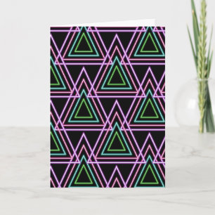 Svart färgrik retro 80-tal neon geometriska triang kort