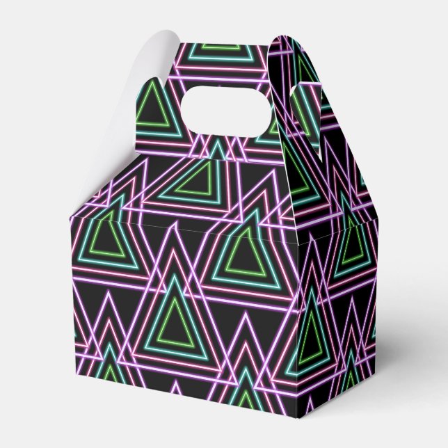 Svart Färgrik Retro 80-tal Neon Geometriska Triang Presentaskar (Framsidan Sidan)