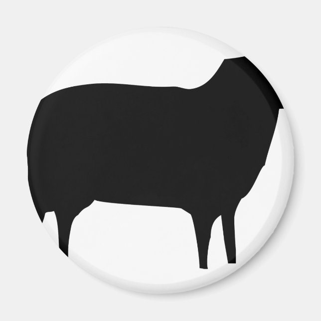 Svart fårikon magnet (Framsidan)