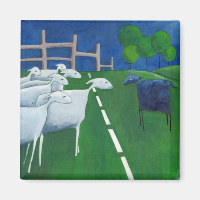 Svart fårmagnet magnet (Framsidan)