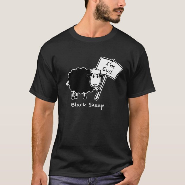 Svart fårmanar tee shirt (Framsida)