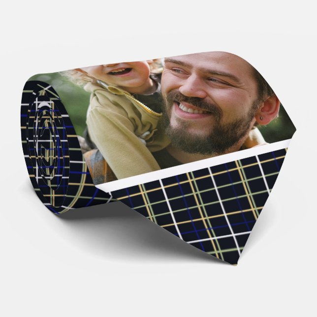 Svart Fars dag, bästa Pappa någonsin, fotostripe Slips (Rullad)