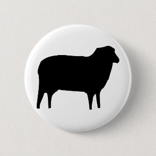 svart fårsymbol knapp