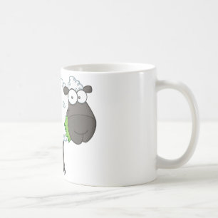 Svart fårtecknade figurer kaffemugg