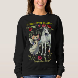 (Svart) Fashionable Trendig Unicorn Cats T Shirt